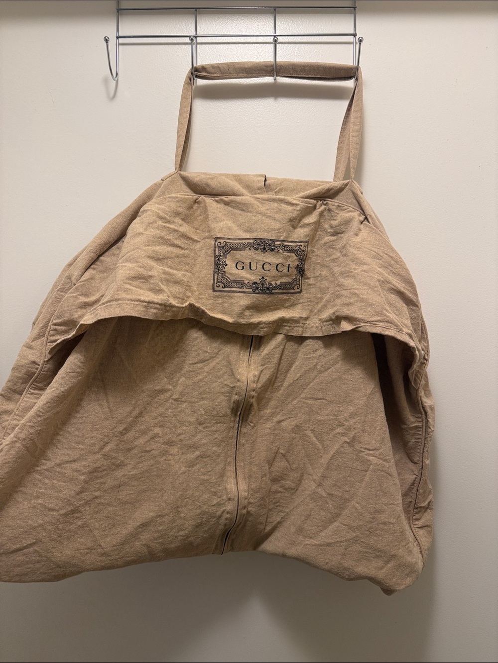 Authentic Vintage Gucci Tan Cotton Canvas Garment Bag